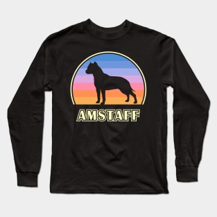 American Staffordshire Terrier Vintage Sunset Dog Long Sleeve T-Shirt